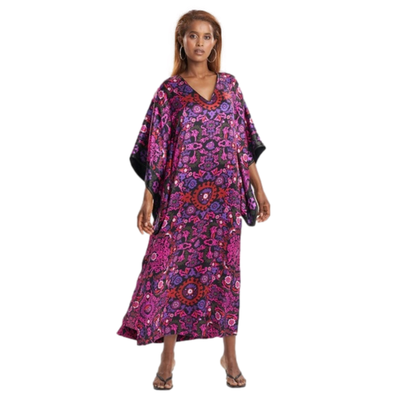 Natori Dresses & Skirts - EUC Josie Natori Kashmir Silk Caftan